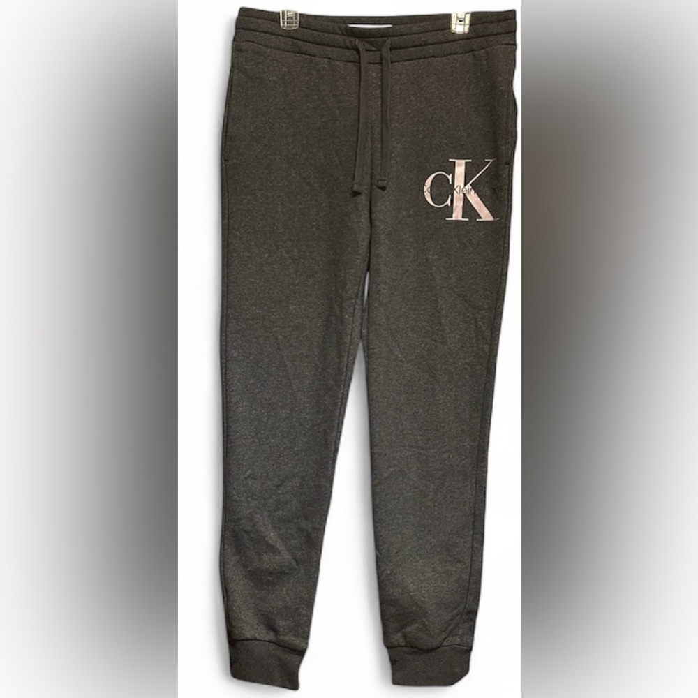 NEW WITH TAGS CALVIN KLEIN WOMENS GUNMETAL HEATHER JOGGERS SIZE MEDIUM